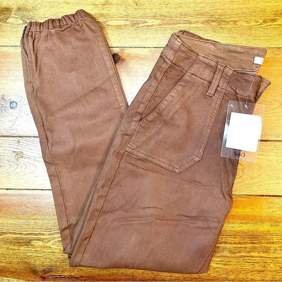 Dex | Faux Leather - Sofia High Rise Jogger | Brown | Women’s 27 - Picture 1 of 2